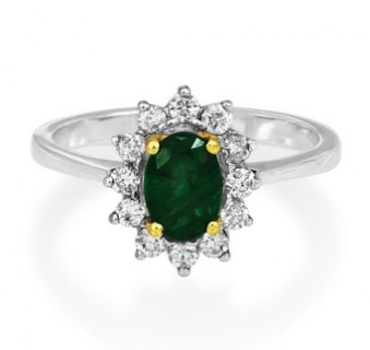 Emerald & Diamond Ring - 02021743 | Heming Diamond Jewellers | London