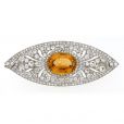 Art Deco Topaz and Diamond Brooch - 00019310 | Heming Diamond Jewellers | London