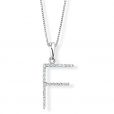Diamond Initial 'F' Pendant - 00018887 | Heming Diamond Jewellers | London
