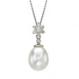 Pearl and Diamond Pendant - 00021483 | Heming Diamond Jewellers | London