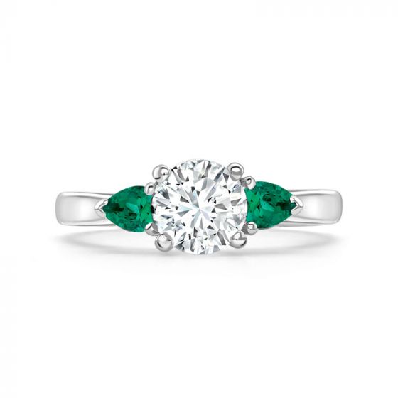 GRAFTON EMERALD - 1745 COLLECTION - GRAFTON EMERALD - DIAMOND SOLITAIRE RING | Heming Diamond Jewellers | London