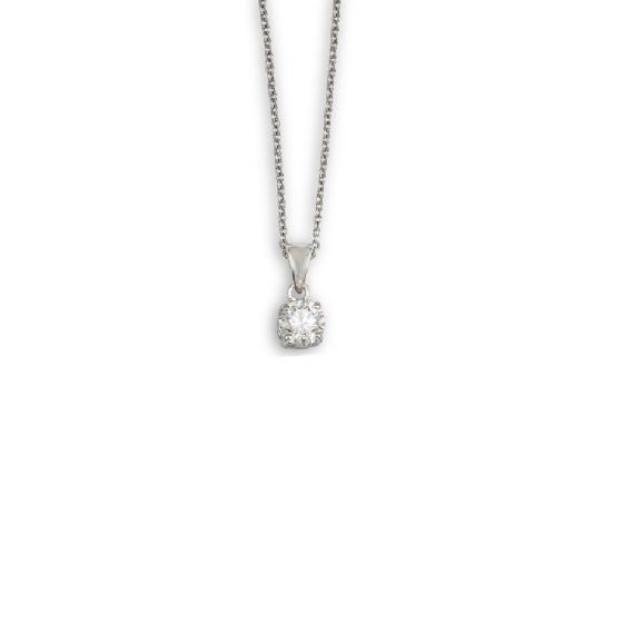 Diamond four claw solitaire pendant