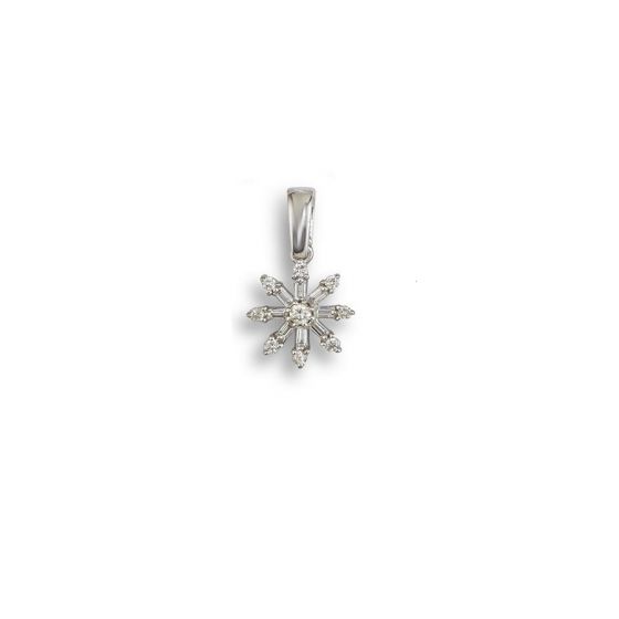 Diamond Snowflake Cluster Pendant.