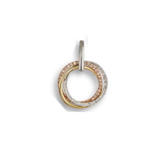 Diamond set circle pendant.