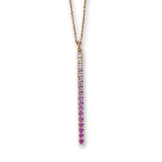 Pink Sapphire and Diamond Pendant