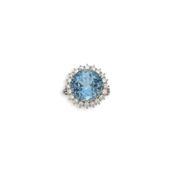 Aquamarine and Diamond Ring