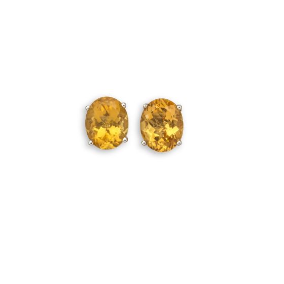 Oval Citrine Stud Earrings