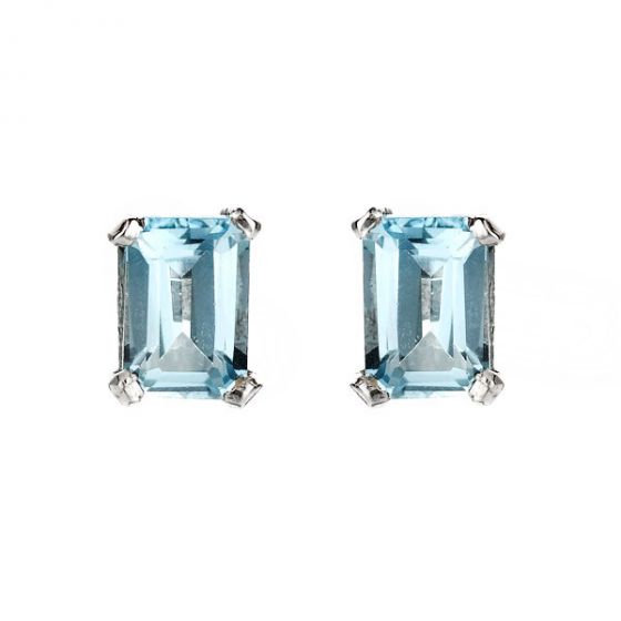 Aquamarine Stud Earrings - 00021003 | Heming Diamond Jewellers | London