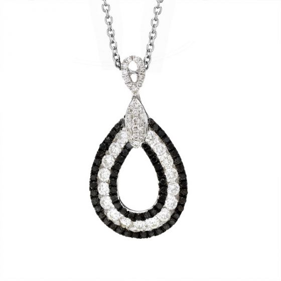 Black & White Diamond Pendant - 00021315 | Heming Diamond Jewellers | London