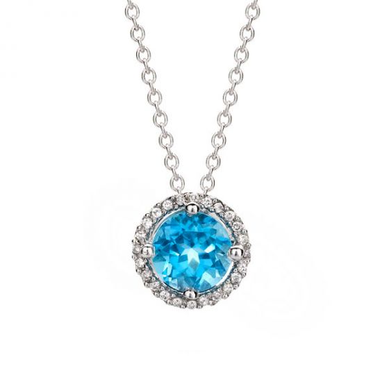 Blue Topaz Pendant - 00020882 | Heming Diamond Jewellers | London