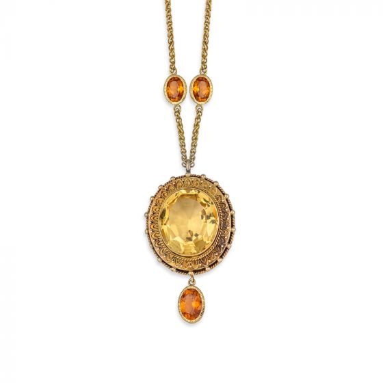 Citrine and Garnet Necklace - 00022280 | Heming Diamond Jewellers | London