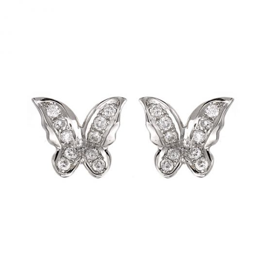 Diamond Butterfly Earrings - 00020510 | Heming Diamond Jewellers | London