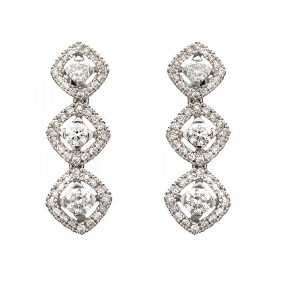 Diamond Drop Earrings - 00020839 | Heming Diamond Jewellers | London