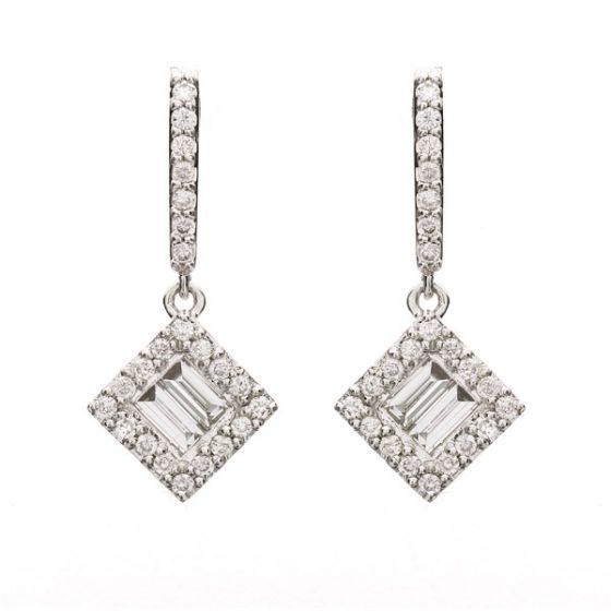 Diamond Drop Earrings - 00020872 | Heming Diamond Jewellers | London