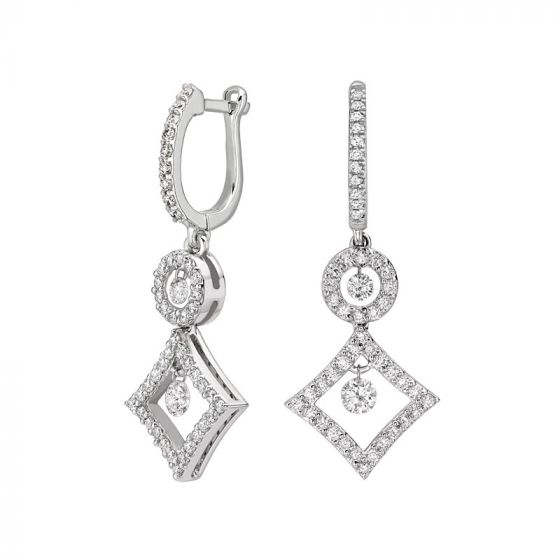 Diamond Drop Earrings - 00022813 | Heming Diamond Jewellers | London