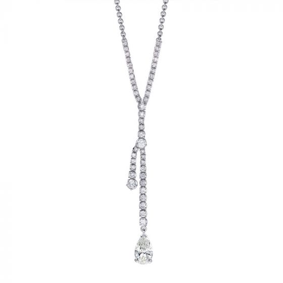 Diamond Drop Pendant - 00022063 | Heming Diamond Jewellers | London