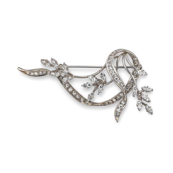 Diamond Spray Brooch - 02022133 | Heming Diamond Jewellers | London