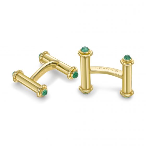 Emerald Catamaran Cufflinks - 00024720 | Heming Diamond Jewellers | London