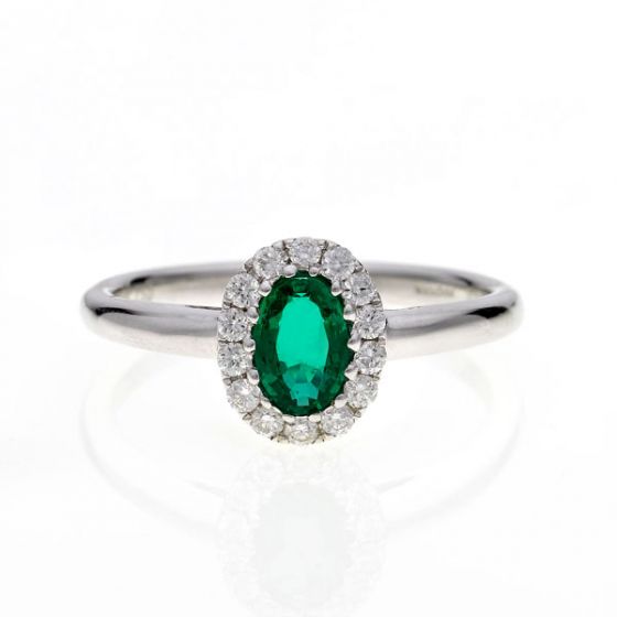 Emerald & Diamond Cluster Ring - 00019763 | Heming Diamond Jewellers | London