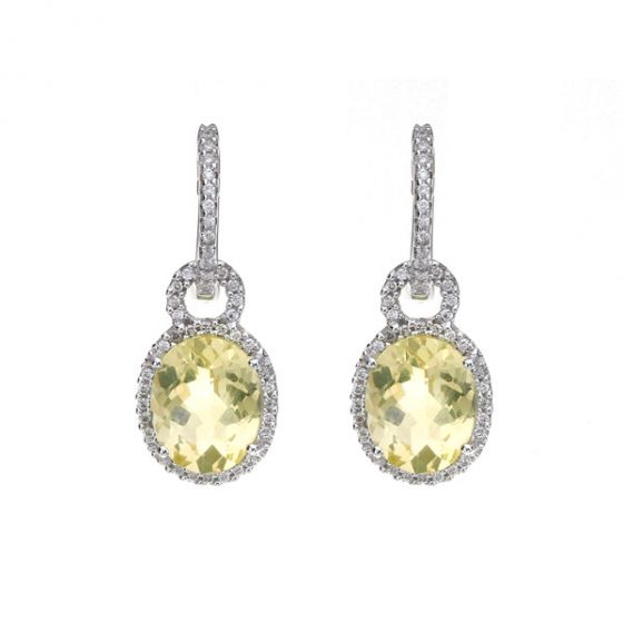 Lemon Quartz Drop Earrings - 00019571 | Heming Diamond Jewellers | London