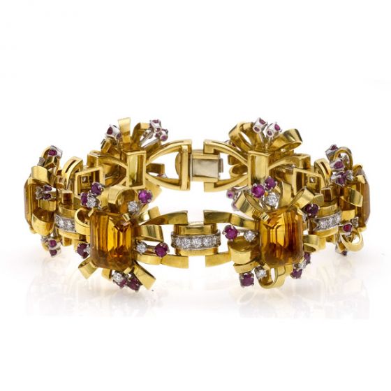 Mid Century Multigem Bracelet - 00019312 | Heming Diamond Jewellers | London