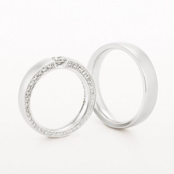 Pair of Platinum 4.5-5mm Wedding Rings by Christian Bauer - 00019135 | Heming Diamond Jewellers | London