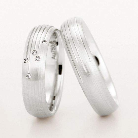 Pair of Platinum 5mm Wedding Rings by Christian Bauer - 00019159 | Heming Diamond Jewellers | London