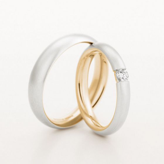 Pair of Platinum and 18ct 3.5-5mm Wedding Rings by Christian Bauer - 00019147 | Heming Diamond Jewellers | London