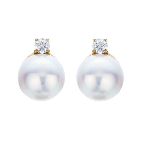 Pearl and Diamond Earrings - 00004062 | Heming Diamond Jewellers | London