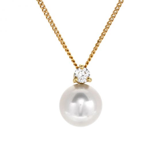 Pearl and Diamond Pendant - 00020107 | Heming Diamond Jewellers | London