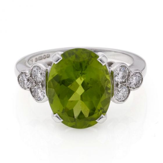 Peridot and Diamond Ring - 00008319 | Heming Diamond Jewellers | London