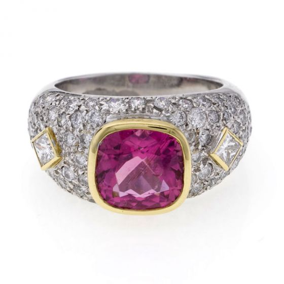 Rubelite and Diamond Ring - 00008318 | Heming Diamond Jewellers | London