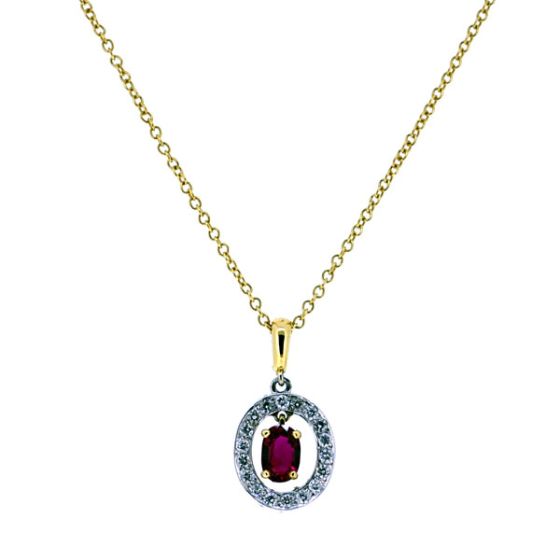 Ruby and Diamond Pendant - 01017611 | Heming Diamond Jewellers | London