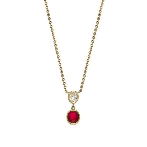 Ruby and Diamond Pendant - 02019695 | Heming Diamond Jewellers | London