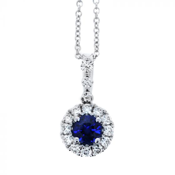 Sapphire And Diamond Pendant - 02020852 | Heming Diamond Jewellers | London