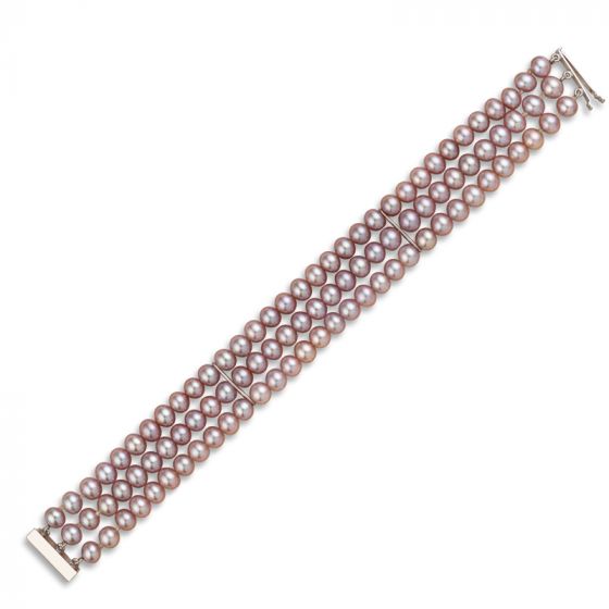 Three Row Pearl Bracelet - 00024772 | Heming Diamond Jewellers | London