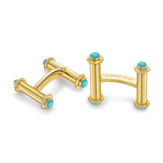 Turquoise Catamaran Cufflinks - 00024896 | Heming Diamond Jewellers | London