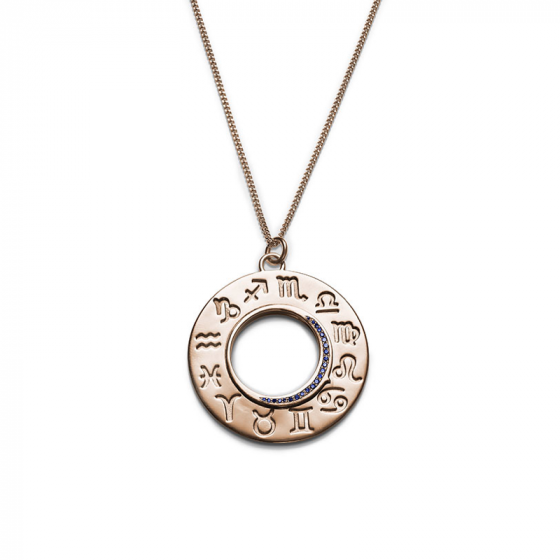 18CT ROSE GOLD ZODIAC PENDANT - BLUE SAPPHIRE - ZODIAC PENDANT BLUE SAPPHIRE ROSE GOLD | Heming Diamond Jewellers | London