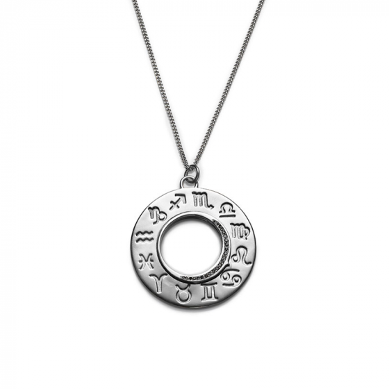 18CT WHITE GOLD ZODIAC PENDANT - BLACK DIAMOND - ZODIAC PENDANT BLACK DIAMOND WHITE GOLD | Heming Diamond Jewellers | London