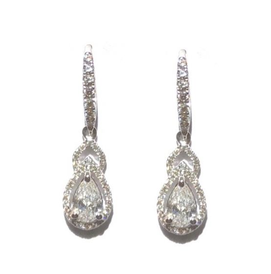 Diamond Drop Earrings - 00025191 | Heming Diamond Jewellers | London