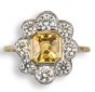 Yellow Sapphire and Diamond Cluster Ring - 02022613 | Heming Diamond Jewellers | London