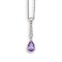 Amethyst and Diamond Drop Necklace