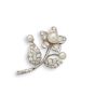 Pearl & Diamond Flower Brooch