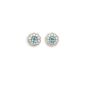 Aquamarine and Diamond Cluster Earrings