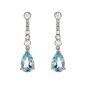 Aqua and Diamond Drop Earrings - 02022296 | Heming Diamond Jewellers | London