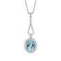 Aquamarine and Diamond Pendant - 00019757 | Heming Diamond Jewellers | London