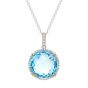 Blue Topaz and Diamond Pendant - 00020891 | Heming Diamond Jewellers | London