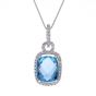 Blue Topaz & Diamond Pendant - 00021147 | Heming Diamond Jewellers | London