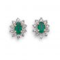 Emerald and Diamond Earrings - 00021849 | Heming Diamond Jewellers | London
