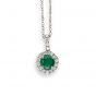 Emerald & Diamond Pendant - 02021123 | Heming Diamond Jewellers | London